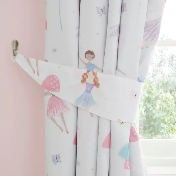 Blackout Eyelet Curtains - Pink, Polyester