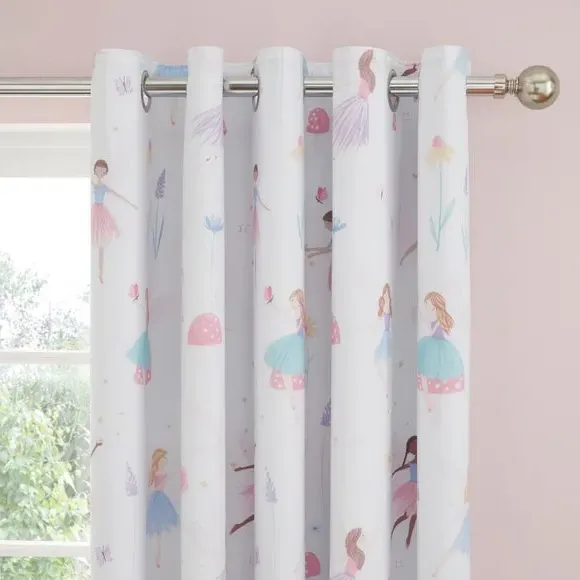 Blackout Eyelet Curtains - Pink, Polyester image