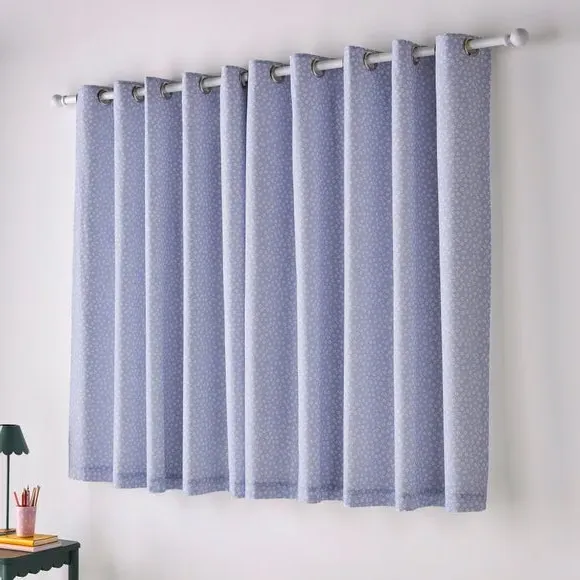 Blackout Eyelet Curtains - Purple, Cotton