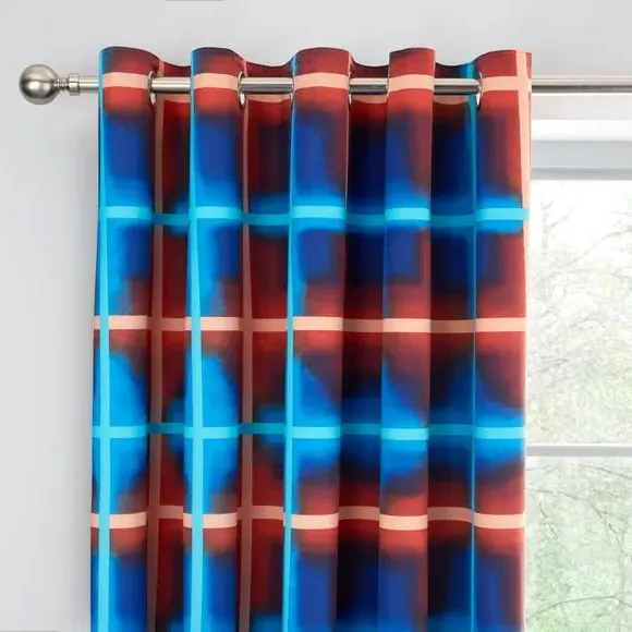 Blackout Eyelet Curtains - Red, Polycotton image