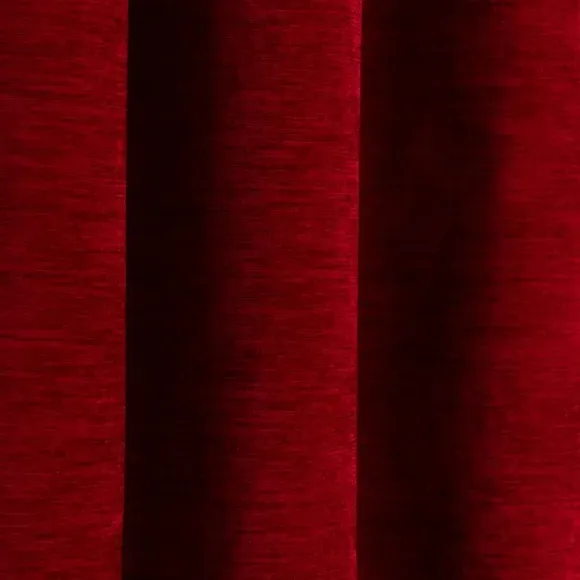 Blackout Eyelet Curtains - Red, Polyester