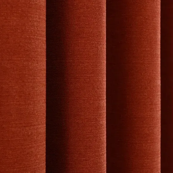 Blackout Eyelet Curtains - Russet, Polyester