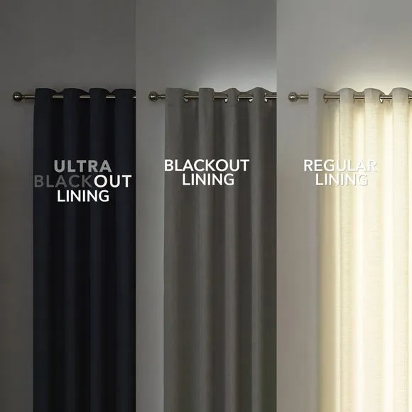 Blackout Eyelet Curtains - Russet, Polyester