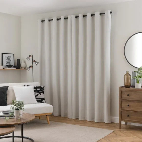 Blackout Eyelet Curtains - Soft Linen, Polyester