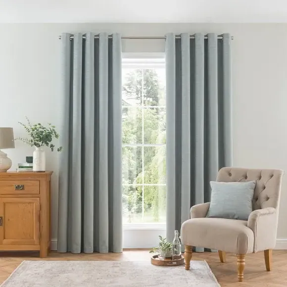 Blackout Eyelet Curtains - SpearMint, Polyester