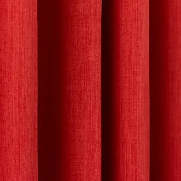 Blackout Eyelet Curtains - Tomato, Polyester