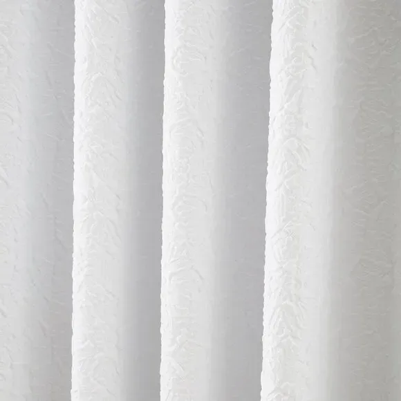 Blackout Eyelet Curtains - White, Polyester