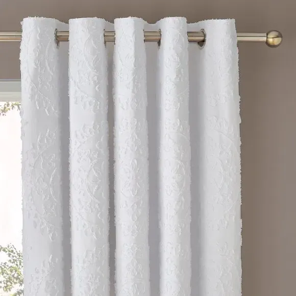 Blackout Eyelet Curtains - White, Polyester image