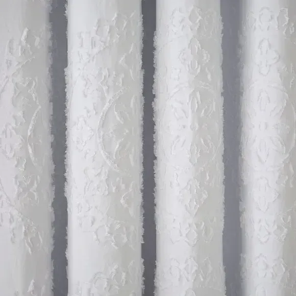 Blackout Eyelet Curtains - White, Polyester