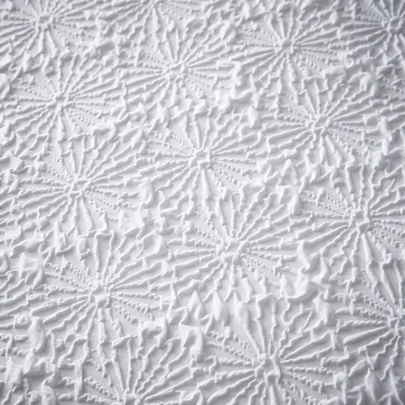 Blackout Eyelet Curtains with 3D Effect - White