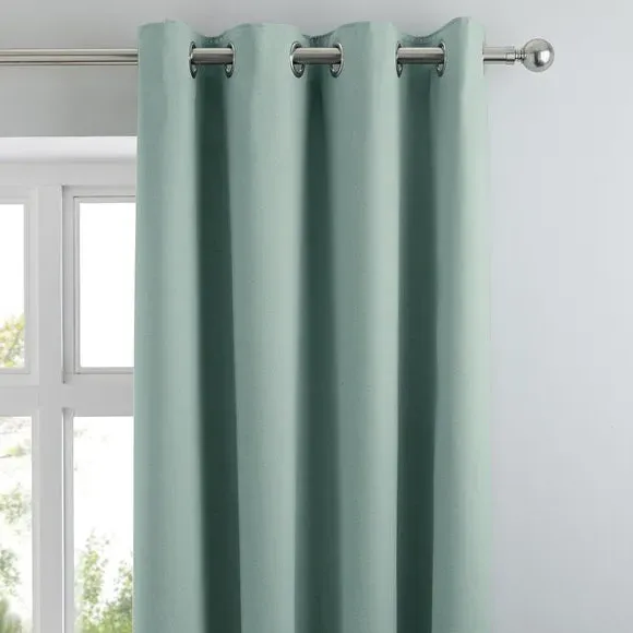 Blackout Eyelet Curtains with Lining - Duck Egg