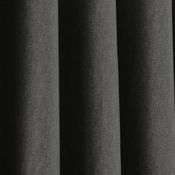 Blackout Eyelet Curtains with Lining - Graphite