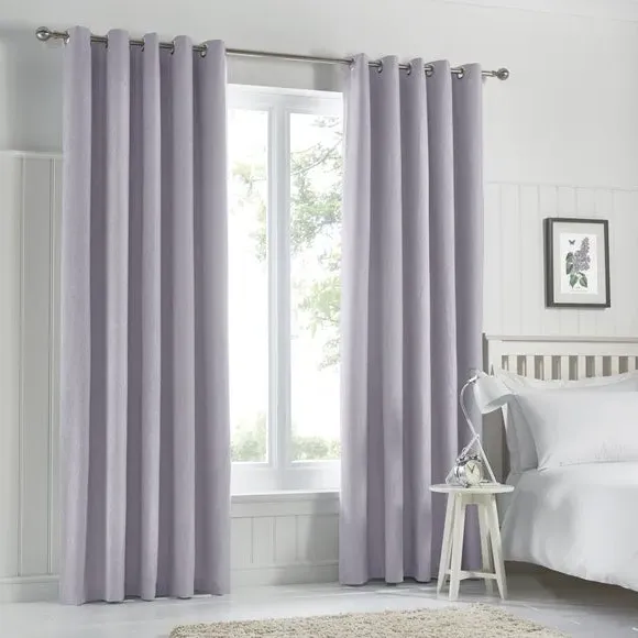 Blackout Eyelet Curtains with Lining - Mauve