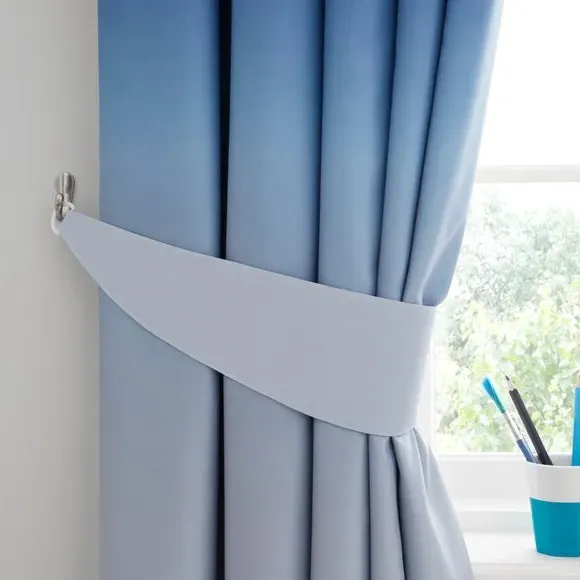 Blackout Eyelet Curtains with Ombre - Navy
