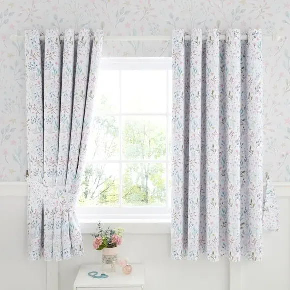 Blackout Eyelet Curtains with Thermal Lining - Pink