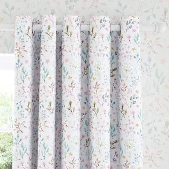 Blackout Eyelet Curtains with Thermal Lining - Pink image