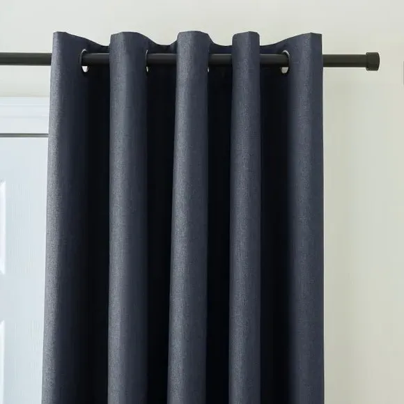 Blackout Eyelet Door Curtain - Charcoal, Polyester
