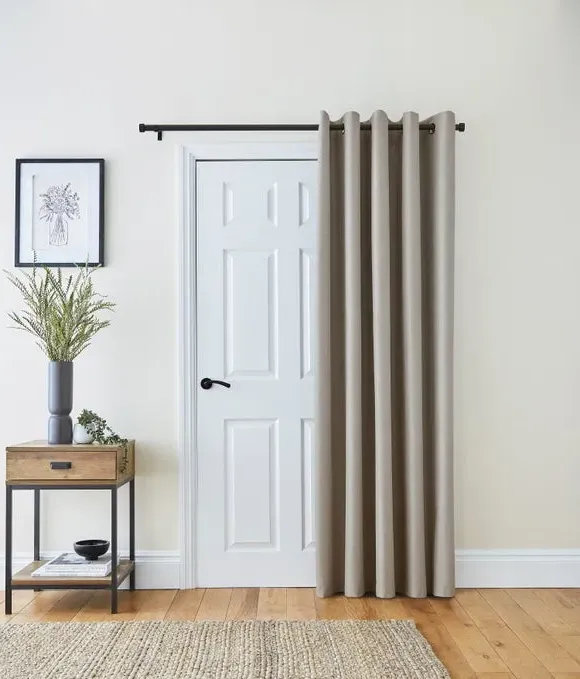 Blackout Eyelet Door Curtain - Linen, Polyester