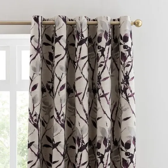 Blackout Eyelet Door Curtain - Purple, Jacquard