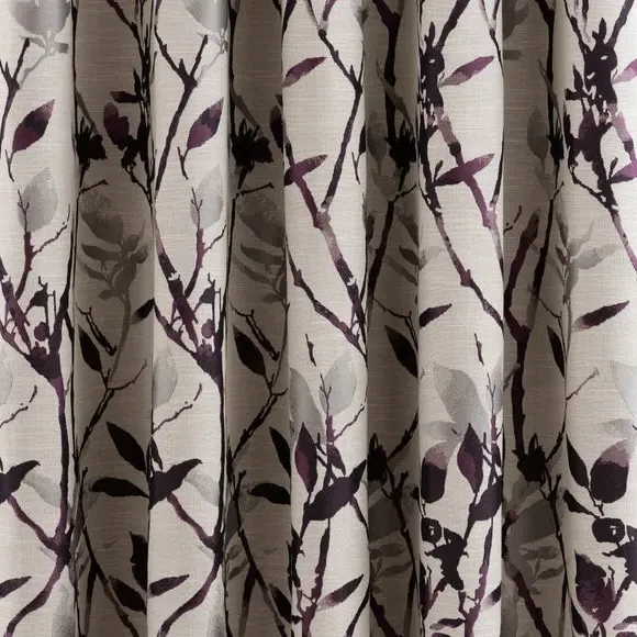 Blackout Eyelet Door Curtain - Purple, Jacquard