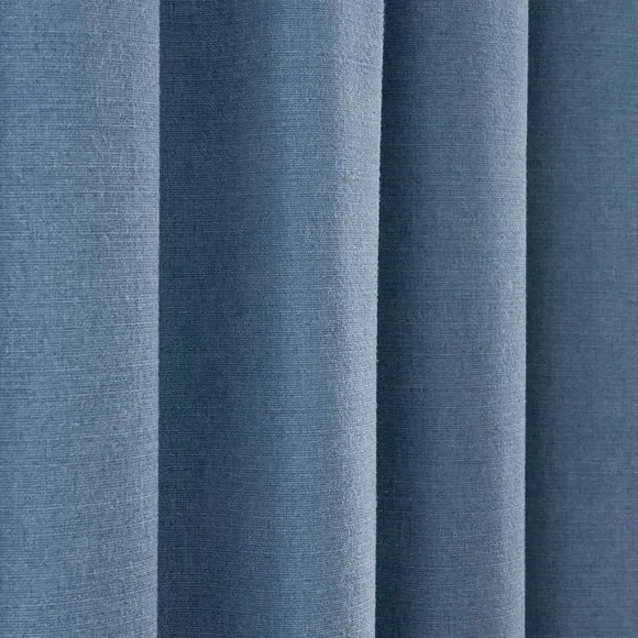 Blackout Pencil Pleat Curtains - Ashley Blue, Polyester