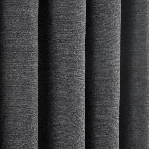 Blackout Pencil Pleat Curtains - Charcoal, Polyester