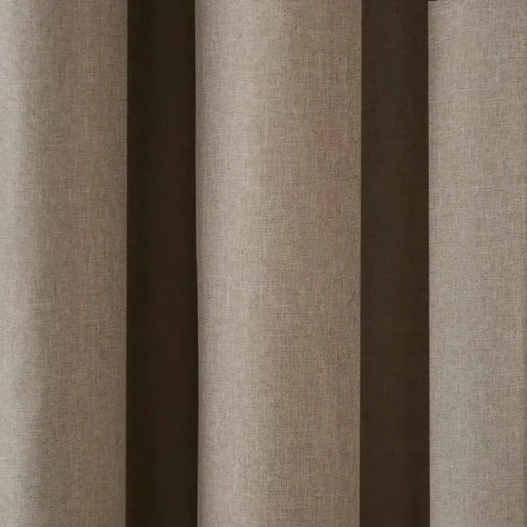 Blackout Pencil Pleat Curtains - Linen, Polyester