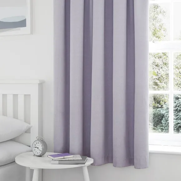 Blackout Pencil Pleat Curtains - Mauve, Polycotton