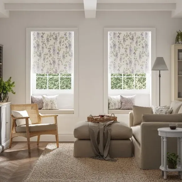 Blackout Roller Blind Floral - Mauve, Polyester image