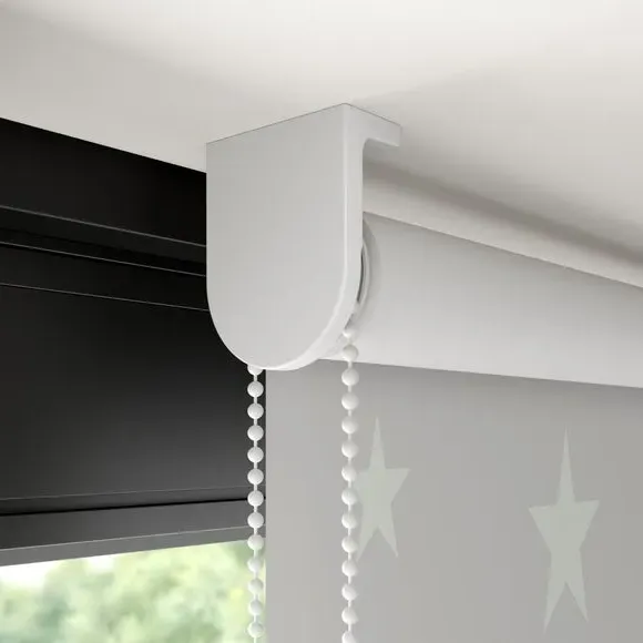 Blackout Roller Blind Glow Stars - Grey, Fabric