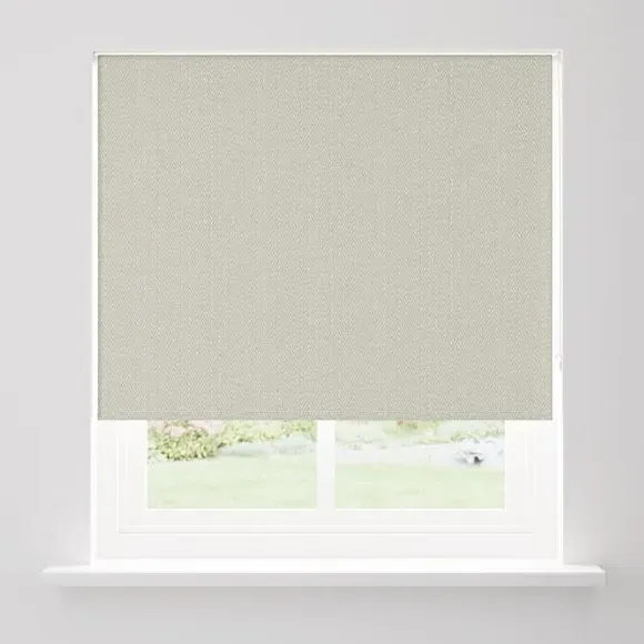 Blackout Roller Blind Herringbone - Almond, Polyester