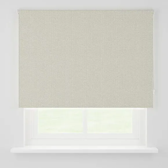Blackout Roller Blind Herringbone - Almond, Polyester