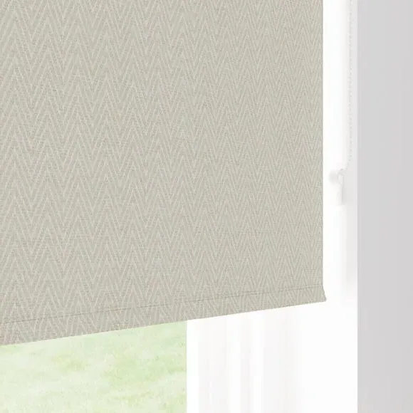 Blackout Roller Blind Herringbone - Almond, Polyester
