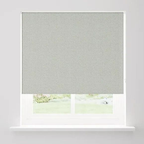 Blackout Roller Blind Herringbone - Glacier, Polyester