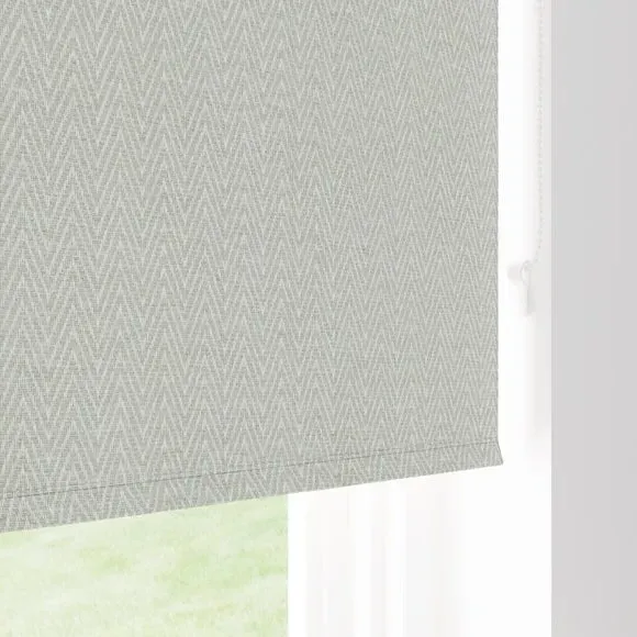 Blackout Roller Blind Herringbone - Glacier, Polyester