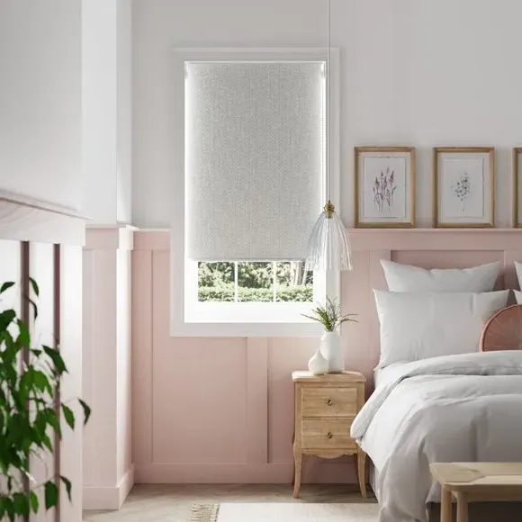 Blackout Roller Blind Herringbone - Glacier, Polyester