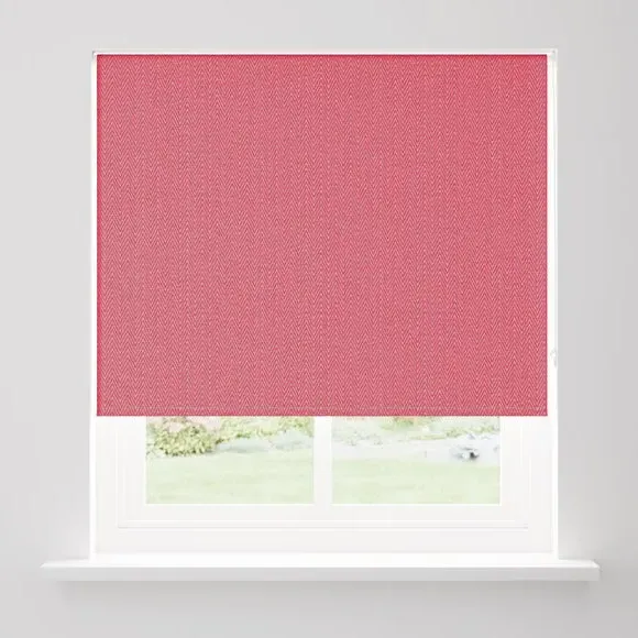 Blackout Roller Blind Herringbone - Magenta, Polyester