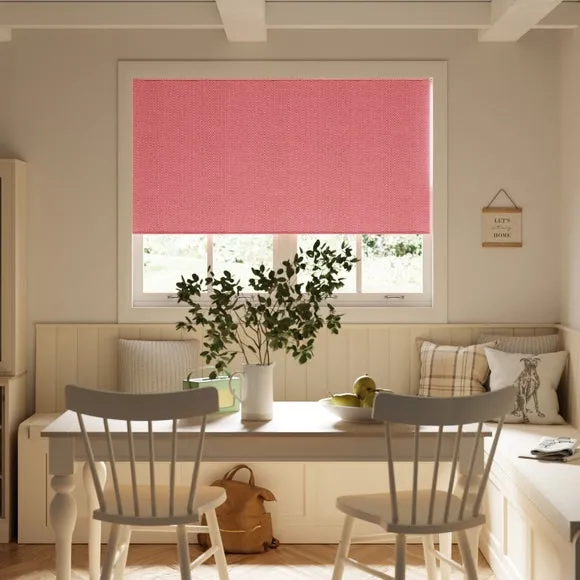 Blackout Roller Blind Herringbone - Magenta, Polyester