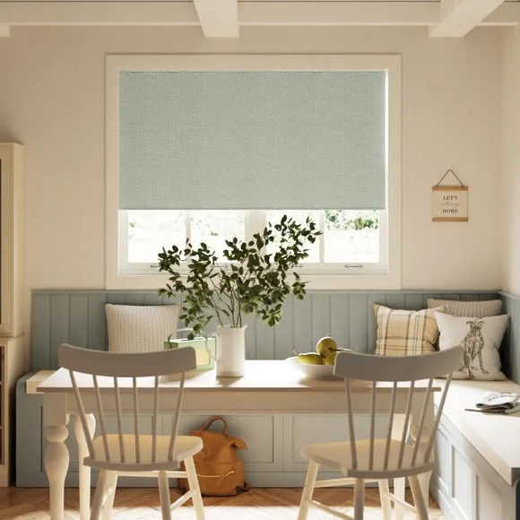Blackout Roller Blind Herringbone - Sage, Polyester