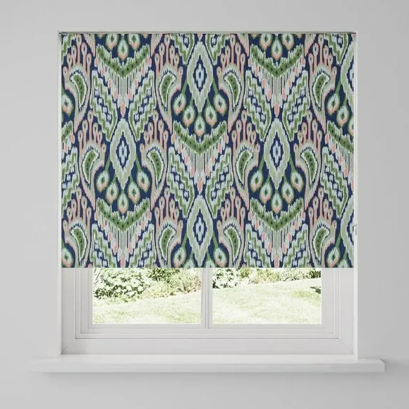 Blackout Roller Blind Ikat Print - Multicolor
