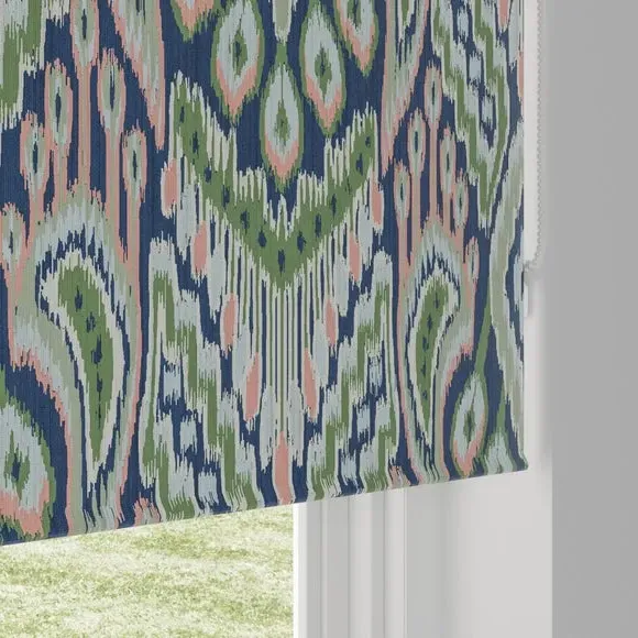 Blackout Roller Blind Ikat Print - Multicolor