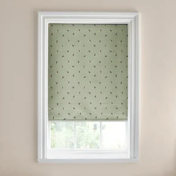 Blackout Roller Blind with Bee Print - Green