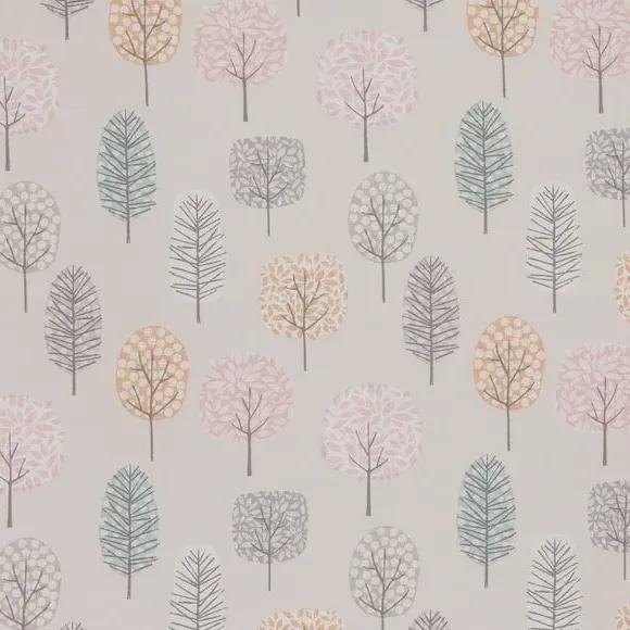 Blackout Roller Blind with Tree Pattern - Pink