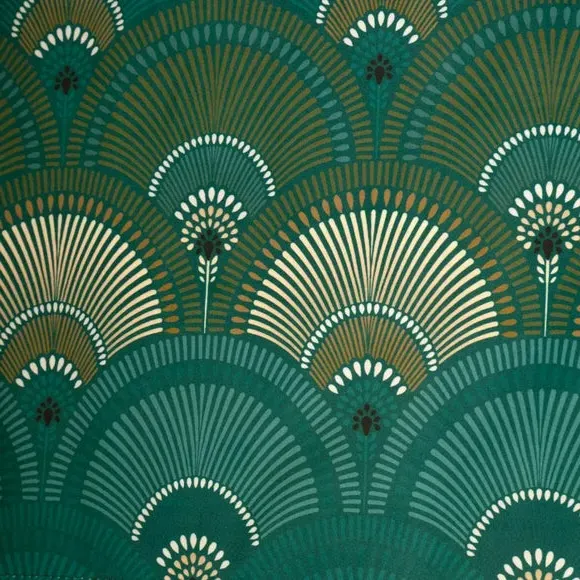 Blackout Roman Blind Fan Print - Emerald, Velvet
