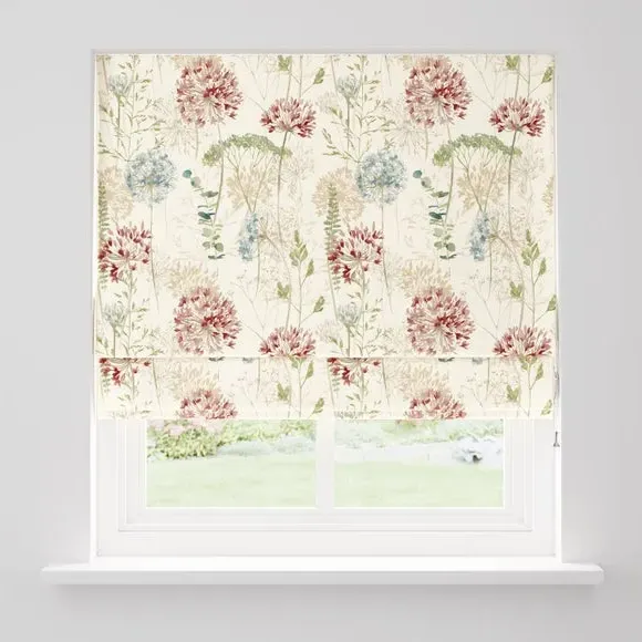 Blackout Roman Blind Floral - Natural