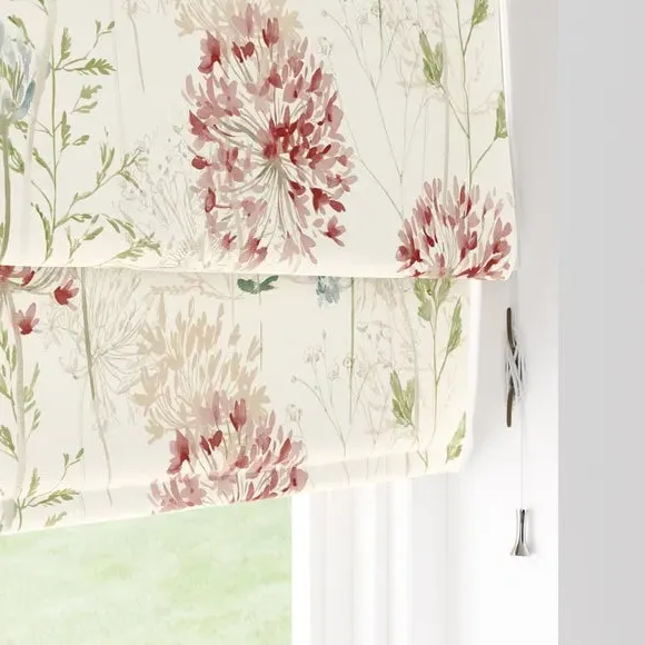Blackout Roman Blind Floral - Natural