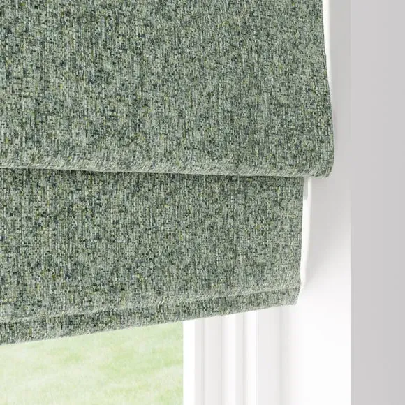 Blackout Roman Blind - Green, Chenille