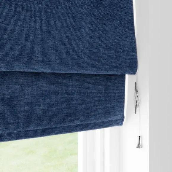 Blackout Roman Blind - Indigo, Chenille