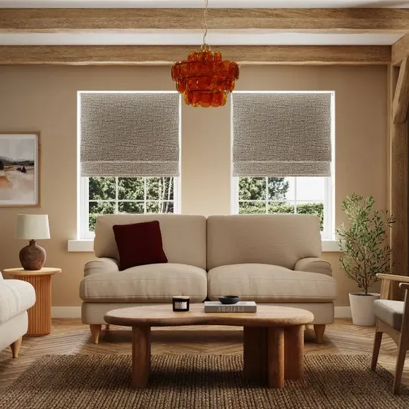 Blackout Roman Blind - Natural, Chenille
