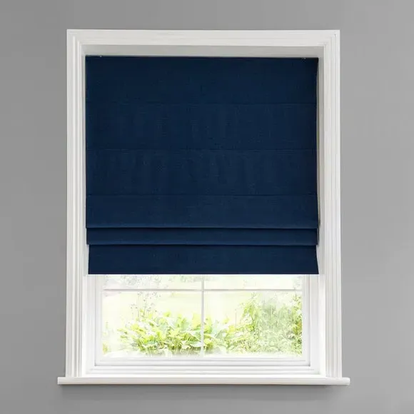 Blackout Roman Blind - Navy, Woven Fabric